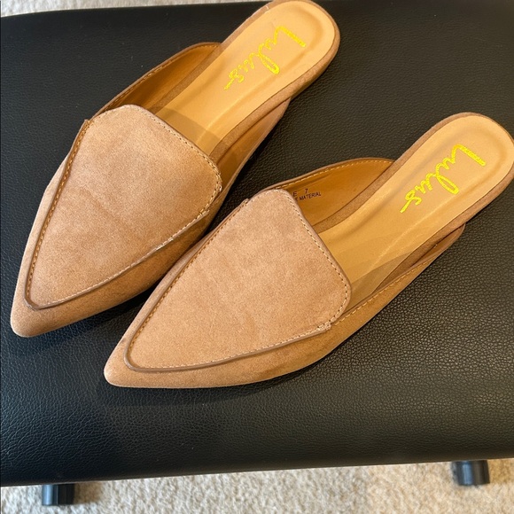 Lulu's Camel Suede Pointed-Toe Slip-On Mules - Picture 2 of 5